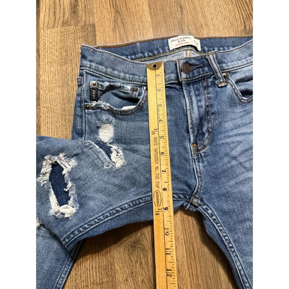 Abercrombie Kids Jean Kids Size 13/14 Blue Denim Distressed Skinny Jeans